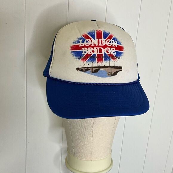 London Bridge Lake Havasu City Arizona Hat Cap Snapback Blue Mesh Back - Picture 1 of 9